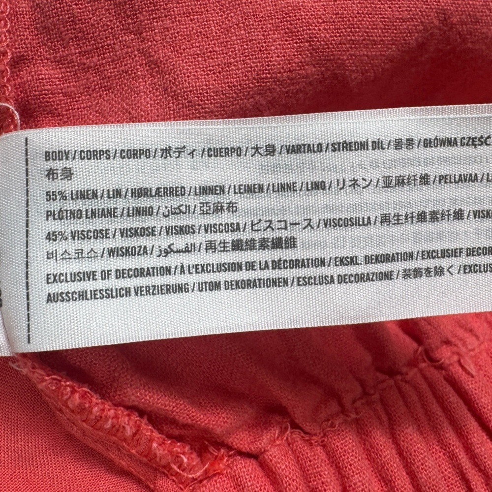 Abercrombie & Fitch Linen Blend Pull-On Pants, Coral, Size M - Picture 7 of 7